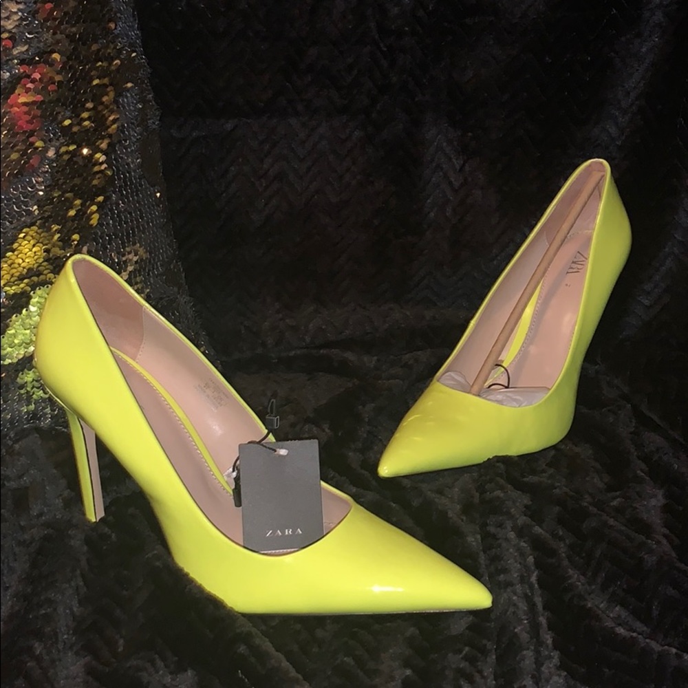Neon Yellow high heels...